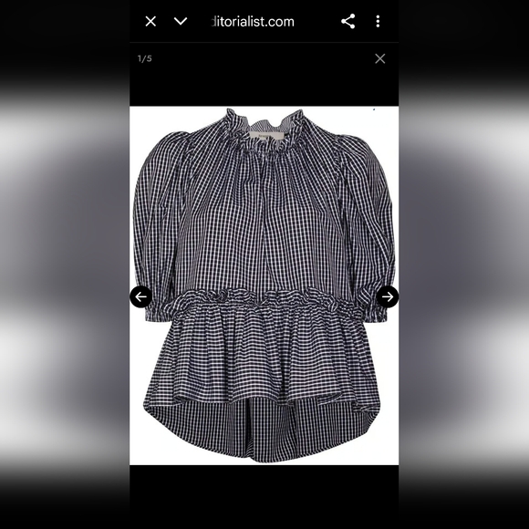 Brogger Helle Ruffle Neck Top $360 - Picture 3 of 7